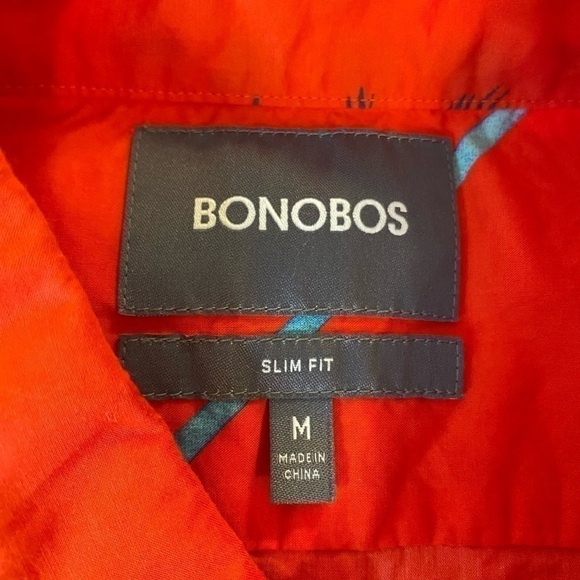 Red Palm Tree Print Men's Shirt - Picture 3 of 6